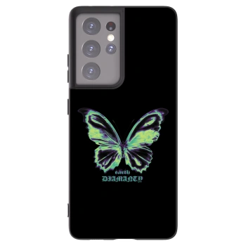 Picasee silikonowe czarne etui na Samsung Galaxy S21 Ultra 5G G998B - Diamanty Blue