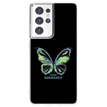 Picasee silikonowe przeźroczyste etui na Samsung Galaxy S21 Ultra 5G G998B - Diamanty Blue