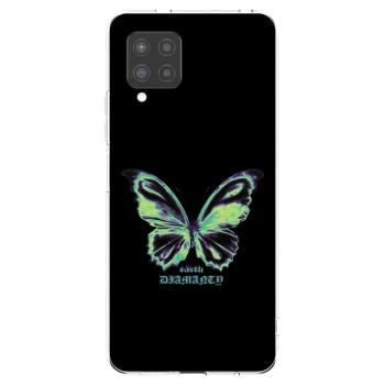 Picasee silikonowe przeźroczyste etui na Samsung Galaxy A42 A426B - Diamanty Blue