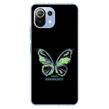 Picasee silikonowe przeźroczyste etui na Xiaomi Mi 11 Lite - Diamanty Blue
