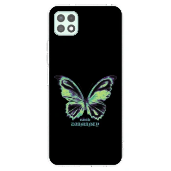 Picasee silikonowe przeźroczyste etui na Samsung Galaxy A22 A226B 5G - Diamanty Blue