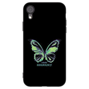 Picasee silikonowe czarne etui na Apple iPhone XR - Diamanty Blue