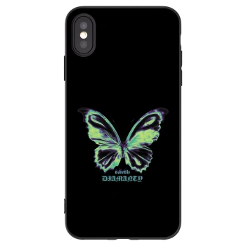 Picasee silikonowe czarne etui na Apple iPhone XS Max - Diamanty Blue