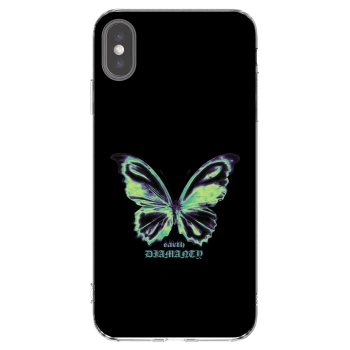 Picasee silikonowe przeźroczyste etui na Apple iPhone XS Max - Diamanty Blue