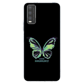 Picasee silikonowe przeźroczyste etui na Vivo Y20s - Diamanty Blue