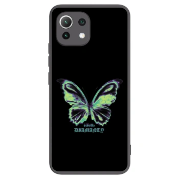 Picasee silikonowe czarne etui na Xiaomi 11 Lite 5G NE - Diamanty Blue