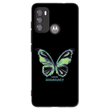Picasee silikonowe czarne etui na Motorola Moto G60 - Diamanty Blue