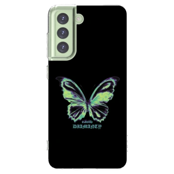 Picasee silikonowe przeźroczyste etui na Samsung Galaxy S21 FE 5G - Diamanty Blue