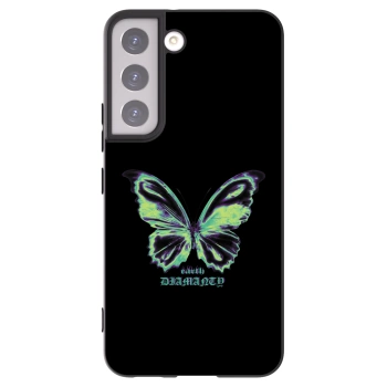 Picasee silikonowe czarne etui na Samsung Galaxy S22 5G - Diamanty Blue