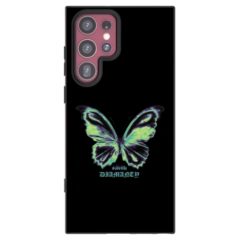 Picasee silikonowe czarne etui na Samsung Galaxy S22 Ultra 5G - Diamanty Blue