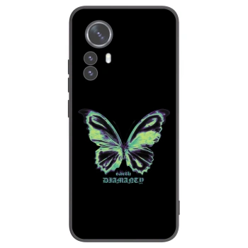 Picasee silikonowe czarne etui na Xiaomi 12 Pro - Diamanty Blue