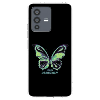 Picasee silikonowe przeźroczyste etui na Vivo V23 5G - Diamanty Blue