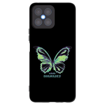 Picasee silikonowe czarne etui na Honor X8 4G - Diamanty Blue
