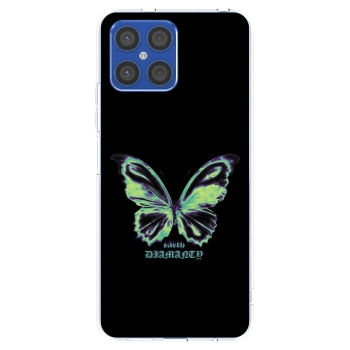 Picasee silikonowe przeźroczyste etui na Honor X8 4G - Diamanty Blue