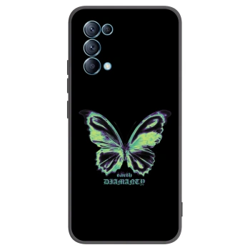 Picasee silikonowe czarne etui na OPPO Reno 5 5G - Diamanty Blue