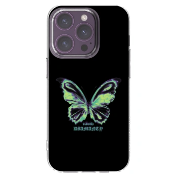 Picasee silikonowe przeźroczyste etui na Apple iPhone 14 Pro - Diamanty Blue