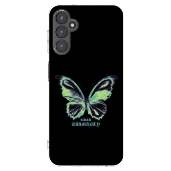 Picasee silikonowe przeźroczyste etui na Samsung Galaxy A14 5G A146P - Diamanty Blue