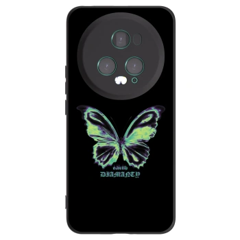 Picasee silikonowe czarne etui na Honor Magic5 Pro - Diamanty Blue