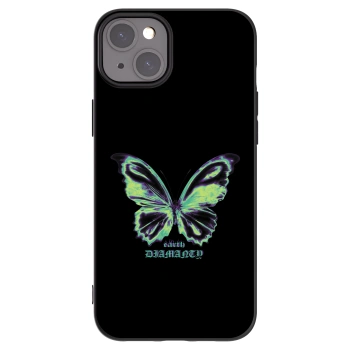 Picasee silikonowe czarne etui na Apple iPhone 15 Plus - Diamanty Blue