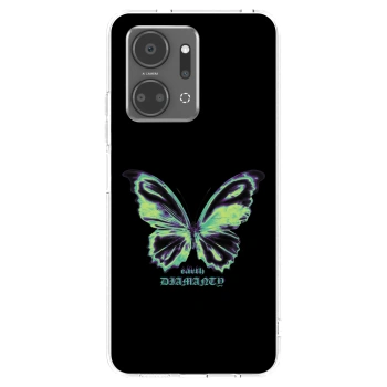 Picasee silikonowe przeźroczyste etui na Honor X7a - Diamanty Blue