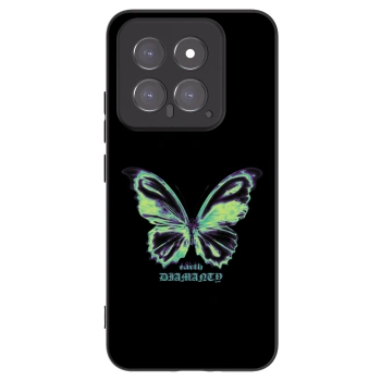 Picasee silikonowe czarne etui na Xiaomi 14 - Diamanty Blue