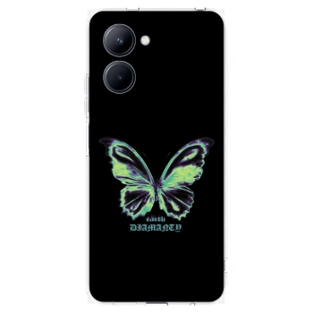 Picasee silikonowe przeźroczyste etui na Realme C33 (2023) - Diamanty Blue