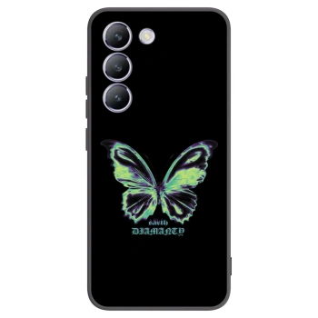 Picasee silikonowe czarne etui na Vivo V40 SE 5G - Diamanty Blue