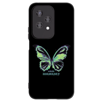 Picasee silikonowe czarne etui na Honor 200 Lite - Diamanty Blue