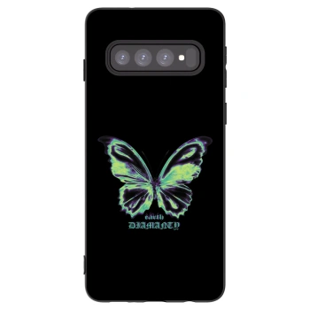 Picasee silikonowe czarne etui na Samsung Galaxy S10 G973 - Diamanty Blue