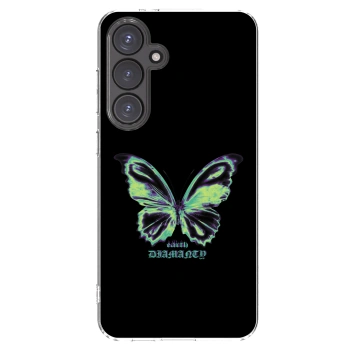 Picasee silikonowe przeźroczyste etui na Samsung Galaxy S24 FE S721B - Diamanty Blue