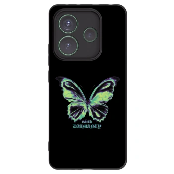 Picasee silikonowe czarne etui na Xiaomi Redmi Note 14 5G - Diamanty Blue