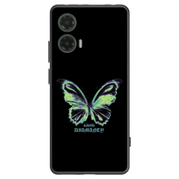 Picasee silikonowe czarne etui na Motorola Moto G35 5G - Diamanty Blue