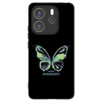 Picasee silikonowe czarne etui na Xiaomi Redmi Note 14 4G - Diamanty Blue