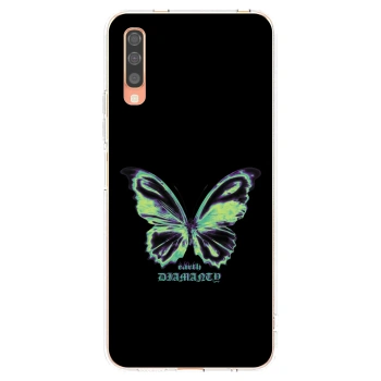 Picasee silikonowe przeźroczyste etui na Samsung Galaxy A70 A705F - Diamanty Blue