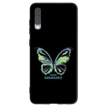 Picasee silikonowe czarne etui na Samsung Galaxy A70 A705F - Diamanty Blue