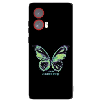 Picasee silikonowe czarne etui na Motorola Edge 50 Fusion - Diamanty Blue