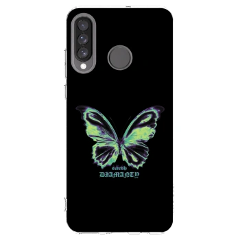 Picasee silikonowe przeźroczyste etui na Huawei P30 Lite - Diamanty Blue