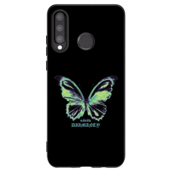 Picasee silikonowe czarne etui na Huawei P30 Lite - Diamanty Blue