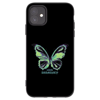 Picasee silikonowe czarne etui na Apple iPhone 11 - Diamanty Blue
