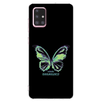 Picasee silikonowe przeźroczyste etui na Samsung Galaxy A71 A715F - Diamanty Blue