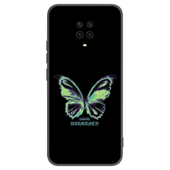 Picasee silikonowe czarne etui na Xiaomi Redmi Note 9 Pro - Diamanty Blue