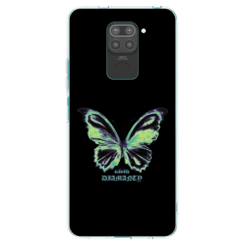 Picasee silikonowe czarne etui na Xiaomi Redmi Note 9 - Diamanty Blue