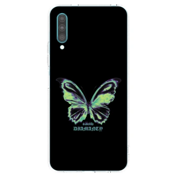 Picasee silikonowe przeźroczyste etui na Samsung Galaxy A30s A307F - Diamanty Blue