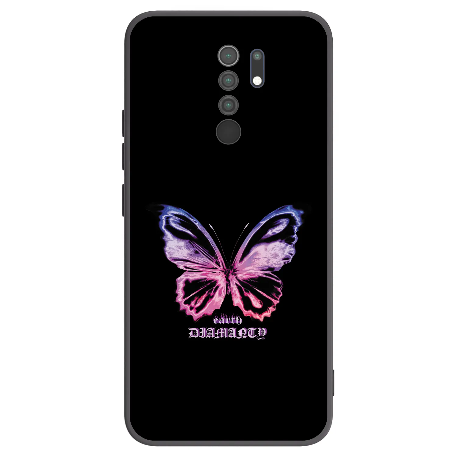 Picasee silikonowe czarne etui na Xiaomi Redmi 9 - Diamanty Purple