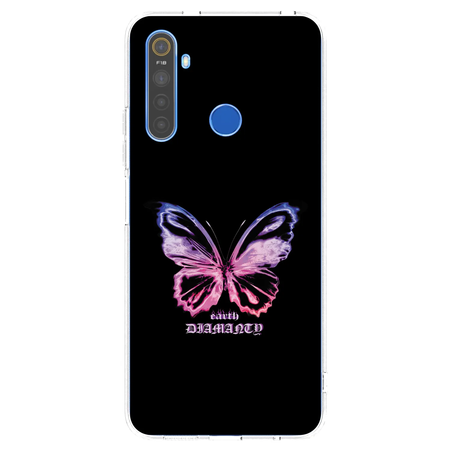 Picasee silikonowe przeźroczyste etui na Realme 5 - Diamanty Purple