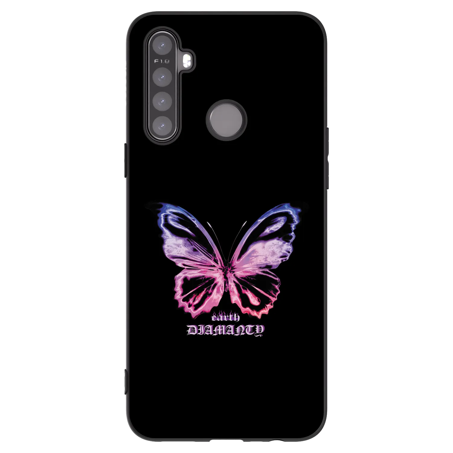 Picasee silikonowe czarne etui na Realme 5 - Diamanty Purple