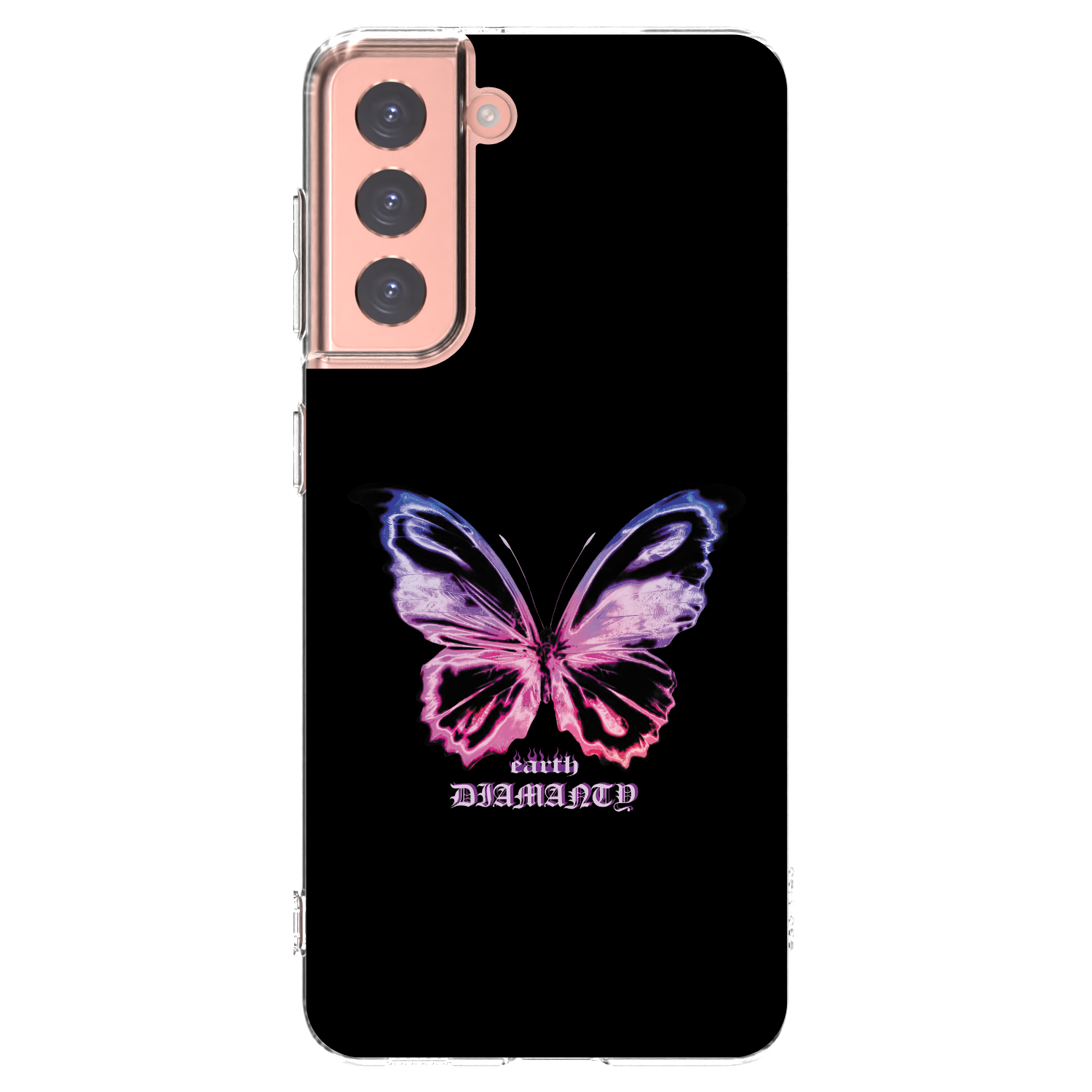 Picasee silikonowe przeźroczyste etui na Samsung Galaxy S21 5G G991B - Diamanty Purple
