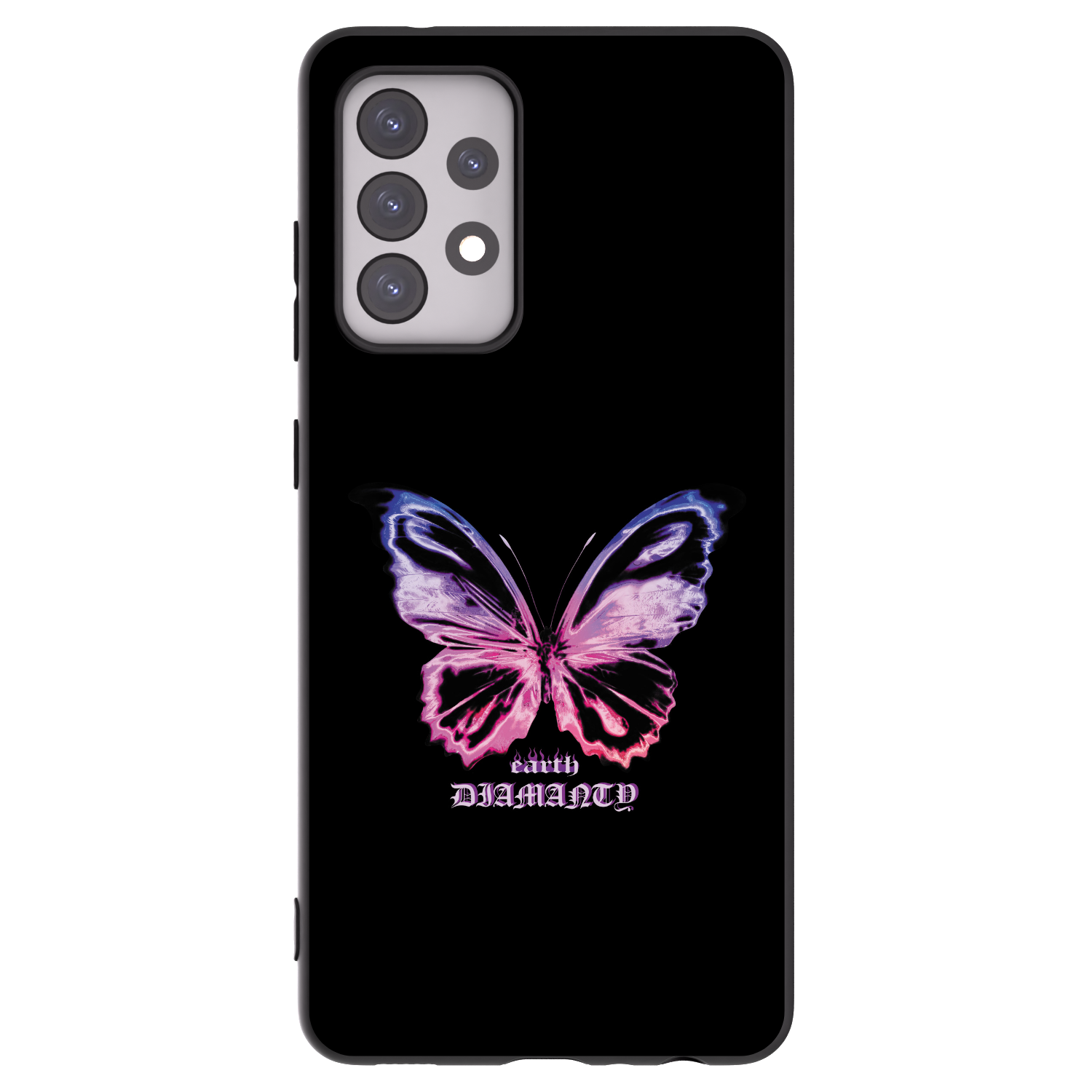 Picasee silikonowe czarne etui na Samsung Galaxy A52 5G A525F - Diamanty Purple