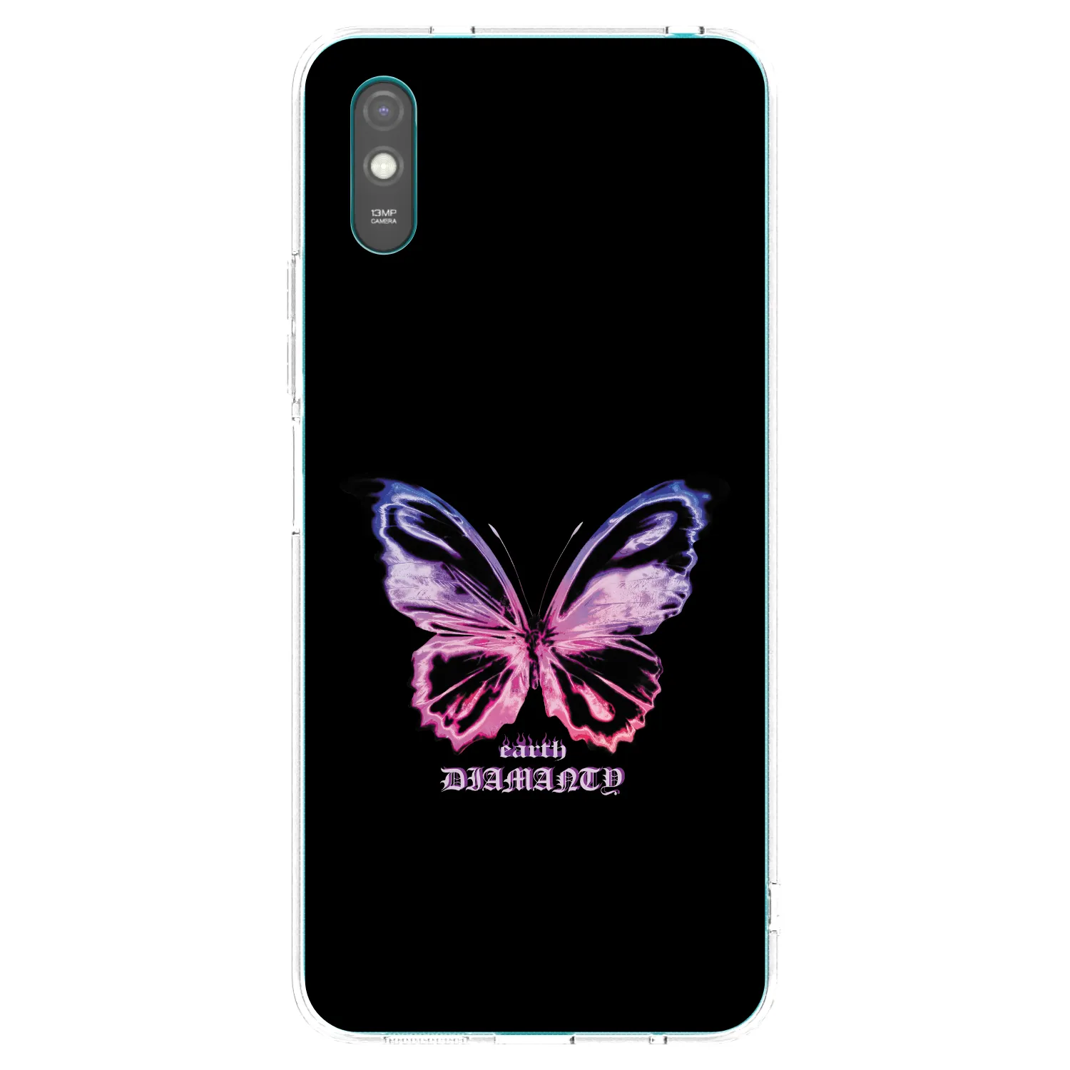 Picasee silikonowe przeźroczyste etui na Xiaomi Redmi 9AT - Diamanty Purple