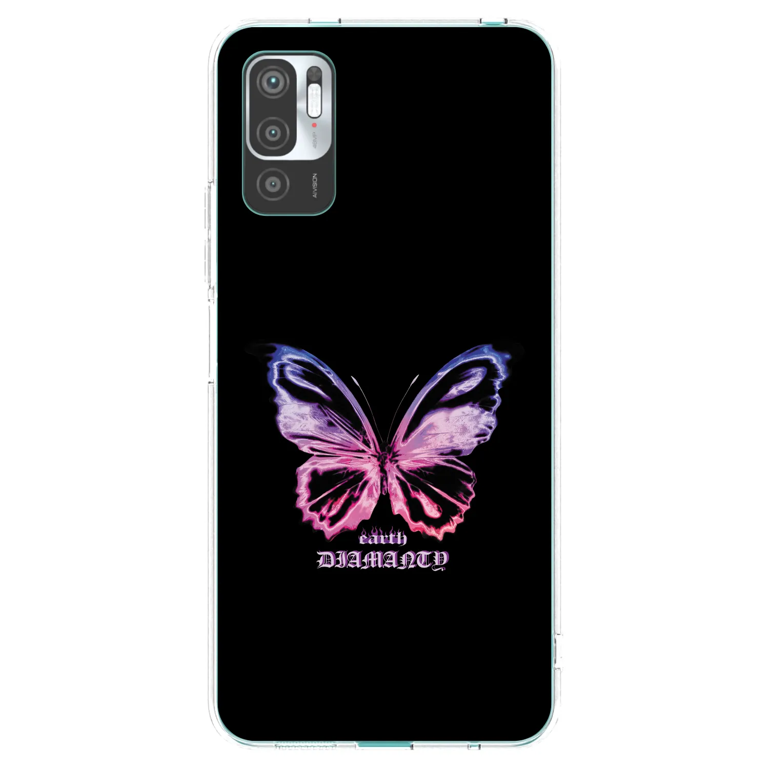 Picasee silikonowe przeźroczyste etui na Xiaomi Redmi Note 10 5G - Diamanty Purple